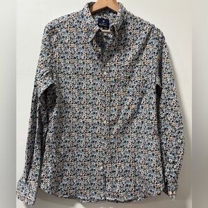 Ben Sherman  Multicolor Foliage Print Stretch L/S Men’s Button Down Shirt Size M